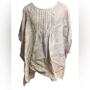 Wearable Art - Kiyo Pleated Poncho Light Gray Top Size Large Made In USA